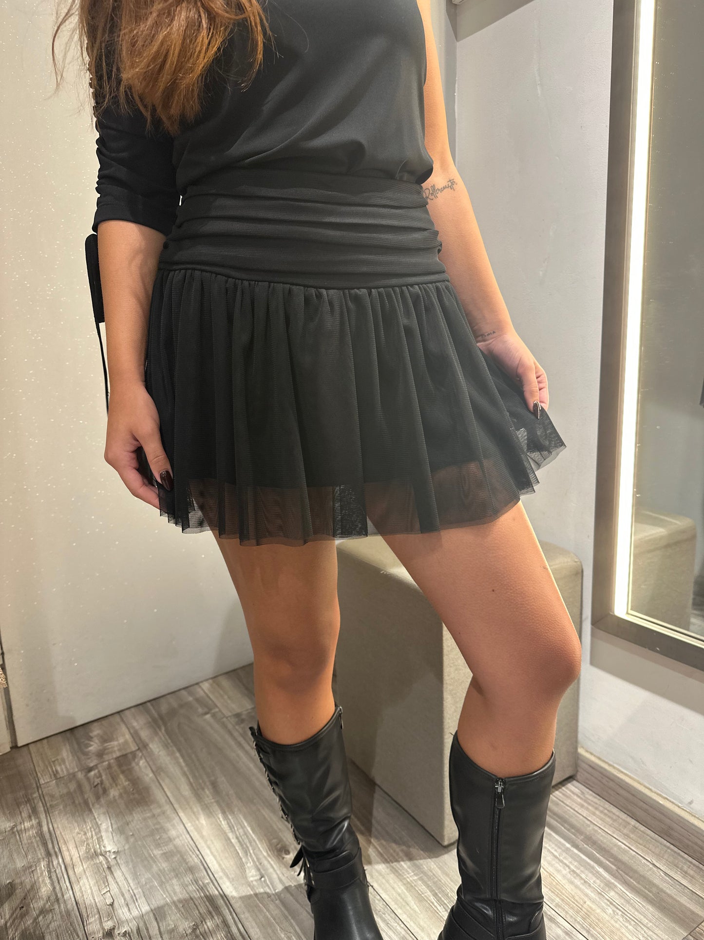 MINIGONNA TULLE NERA