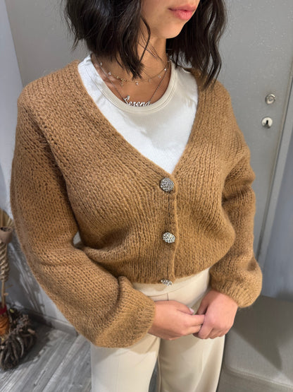CARDIGAN GIOIELLO MOHAIR CAMOSCIO
