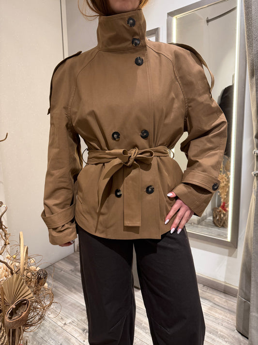 GIUBBOTTO STILE TRENCH DOPPIO PETTO CON CINTURA