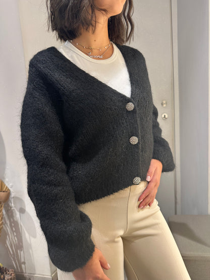 CARDIGAN GIOIELLO MOHAIR NERO