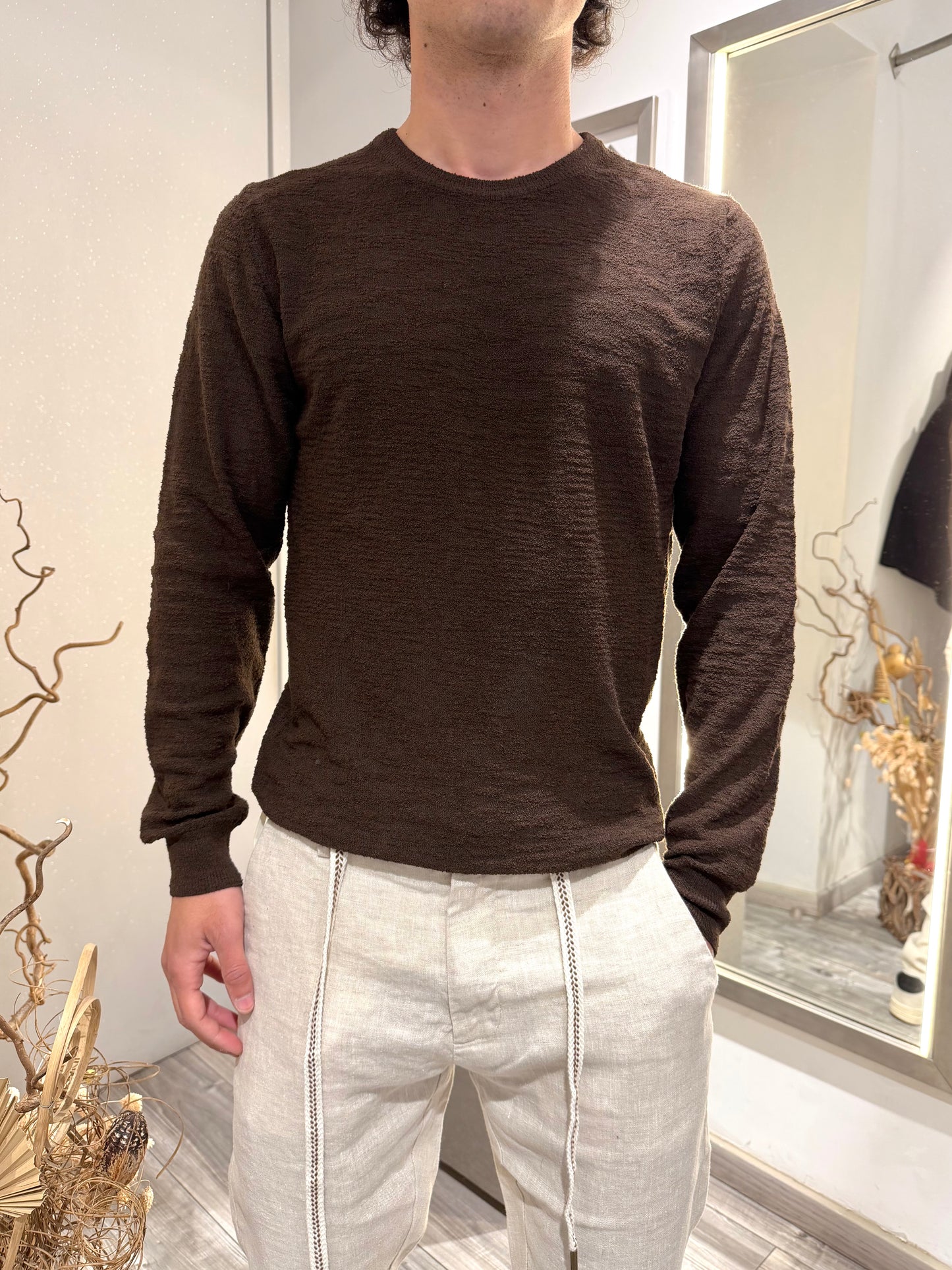 MAGLIA GIROCOLLO REGULAR FIT CON TEXTURE