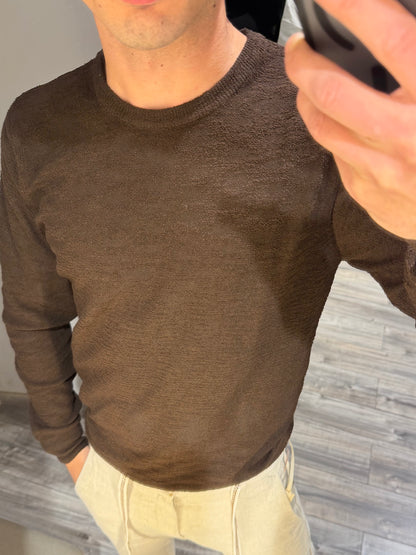 MAGLIA GIROCOLLO REGULAR FIT CON TEXTURE