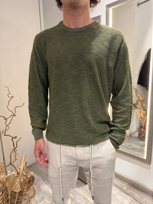MAGLIA GIROCOLLO REGULAR FIT CON TEXTURE