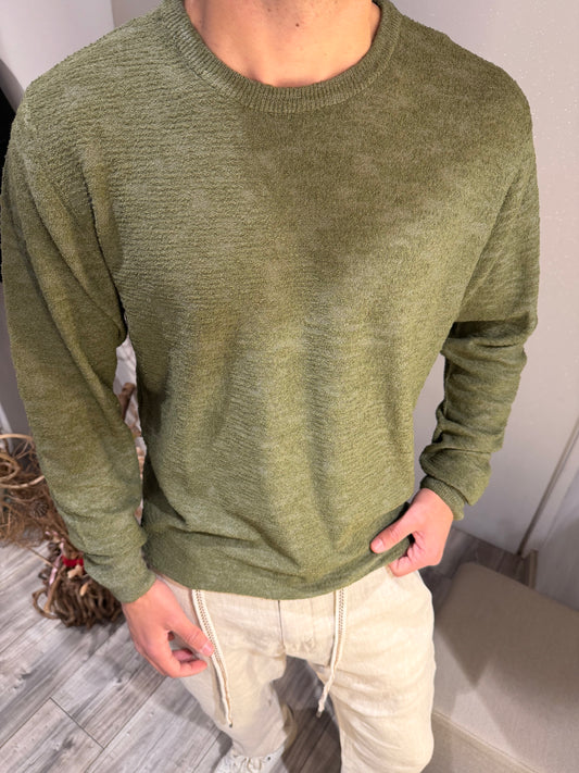 MAGLIA GIROCOLLO REGULAR FIT CON TEXTURE