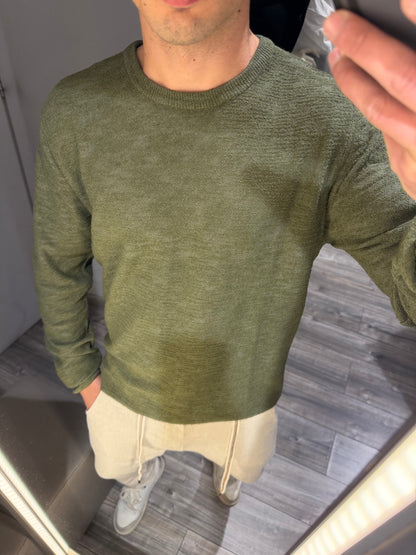 MAGLIA GIROCOLLO REGULAR FIT CON TEXTURE