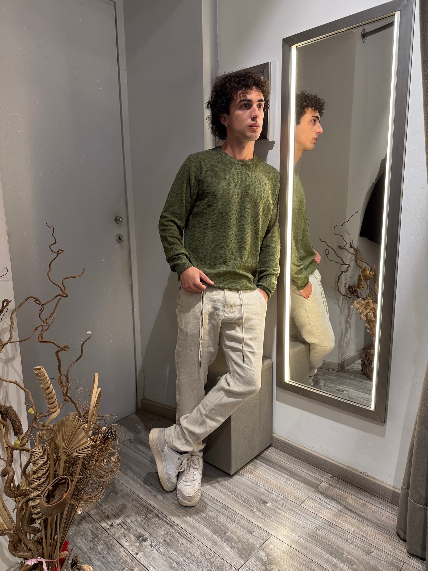 MAGLIA GIROCOLLO REGULAR FIT CON TEXTURE