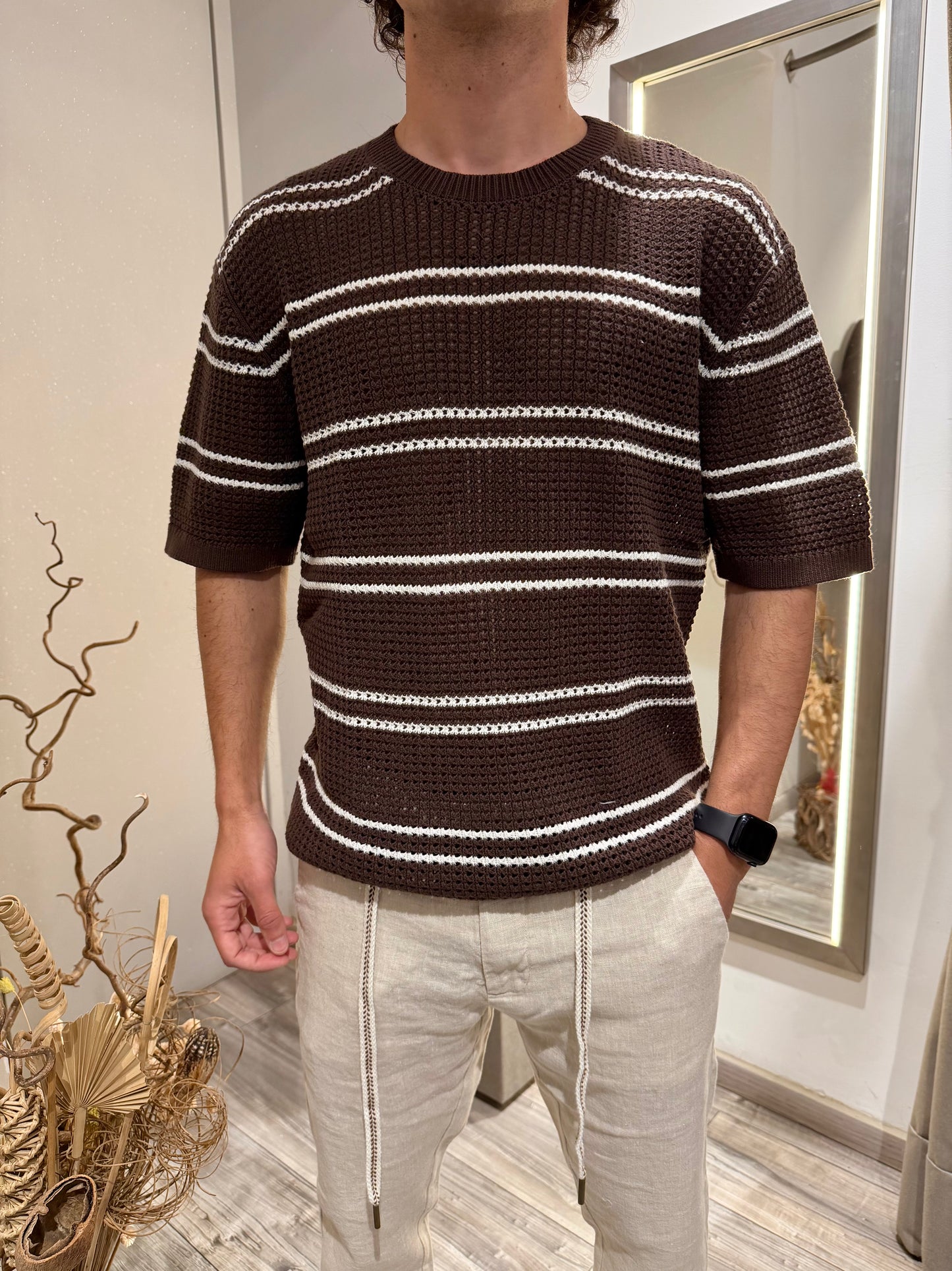 MAGLIA GIROCOLLO TRAFORATA OVERSIZE