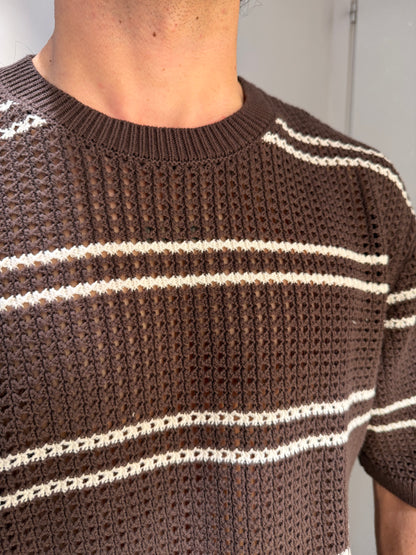 MAGLIA GIROCOLLO TRAFORATA OVERSIZE