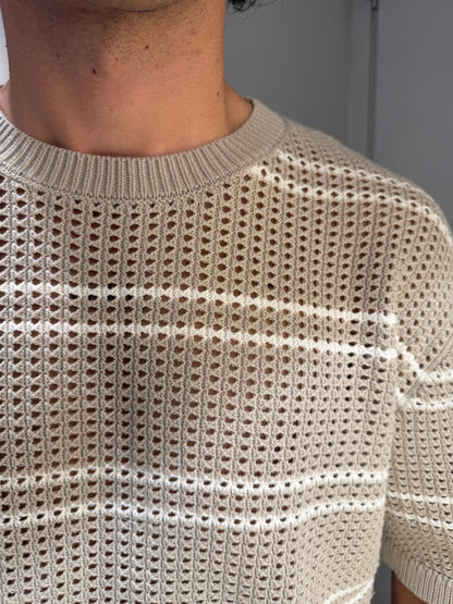 MAGLIA GIROCOLLO TRAFORATA OVERSIZE