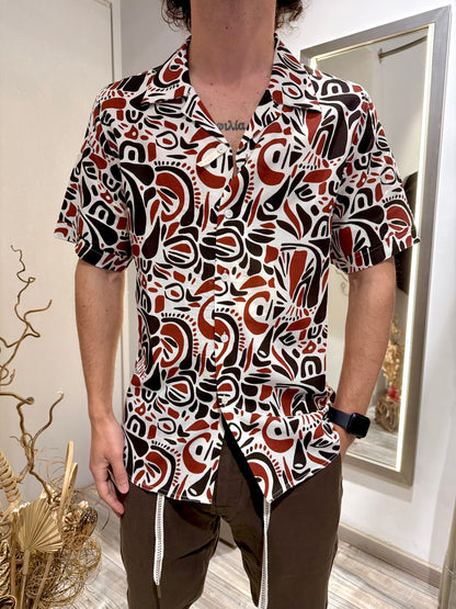 CAMICIA LINO FANTASIA COLLO RIVIERA