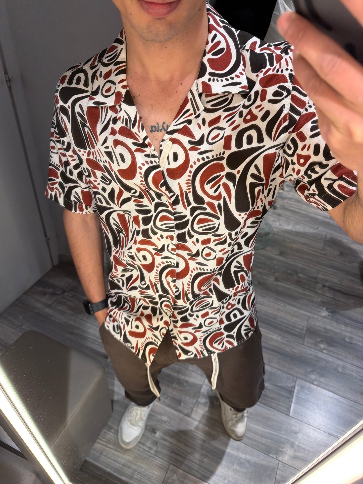 CAMICIA LINO FANTASIA COLLO RIVIERA
