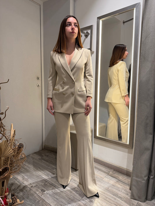 TAILLEUR DOPPIOPETTO RASO PLATINO