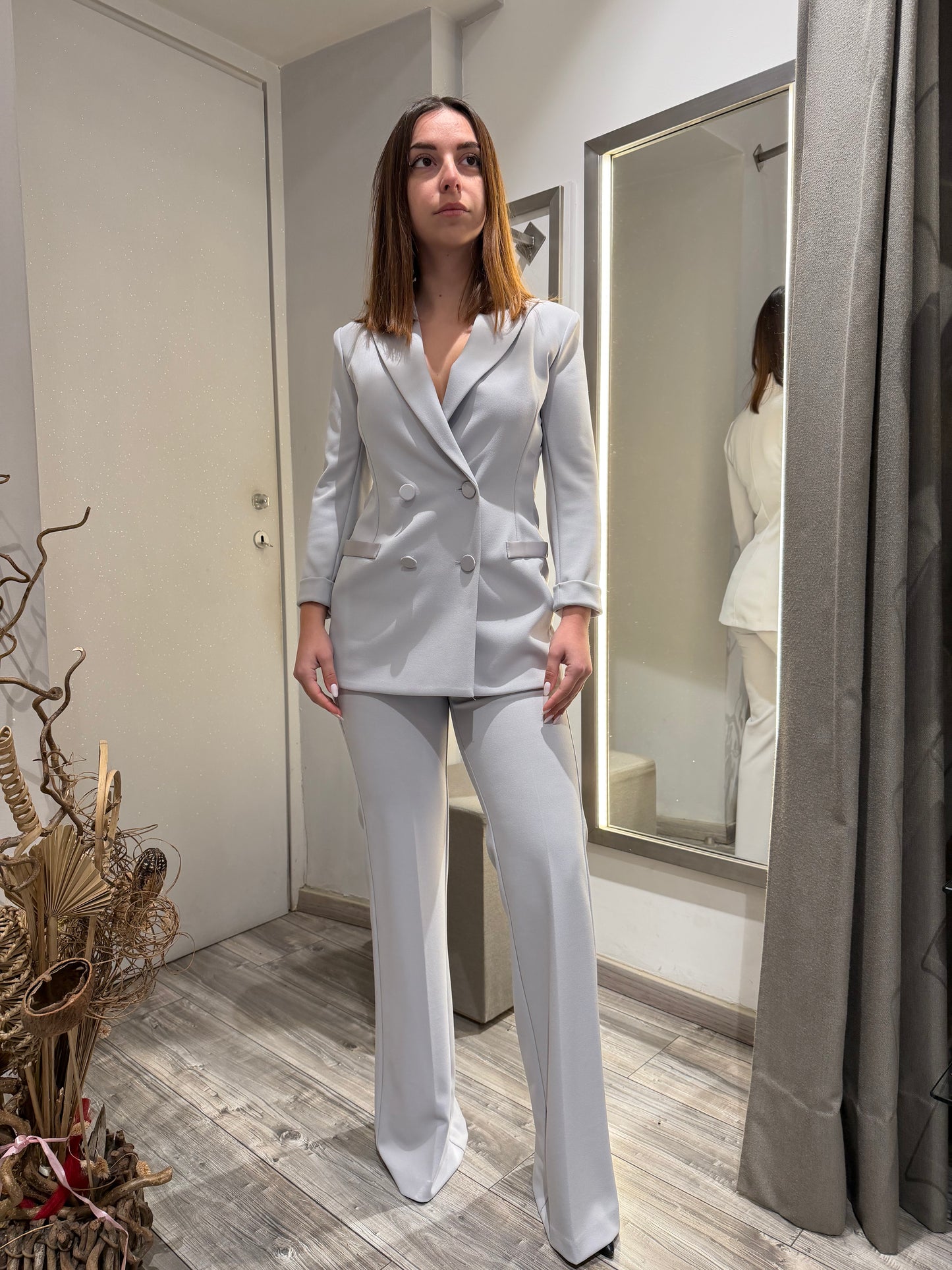 TAILLEUR DOPPIOPETTO RASO PERLA