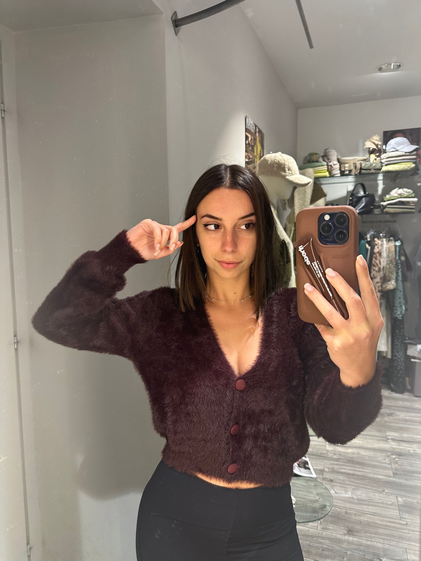 CARDIGAN PELOSINO VINO