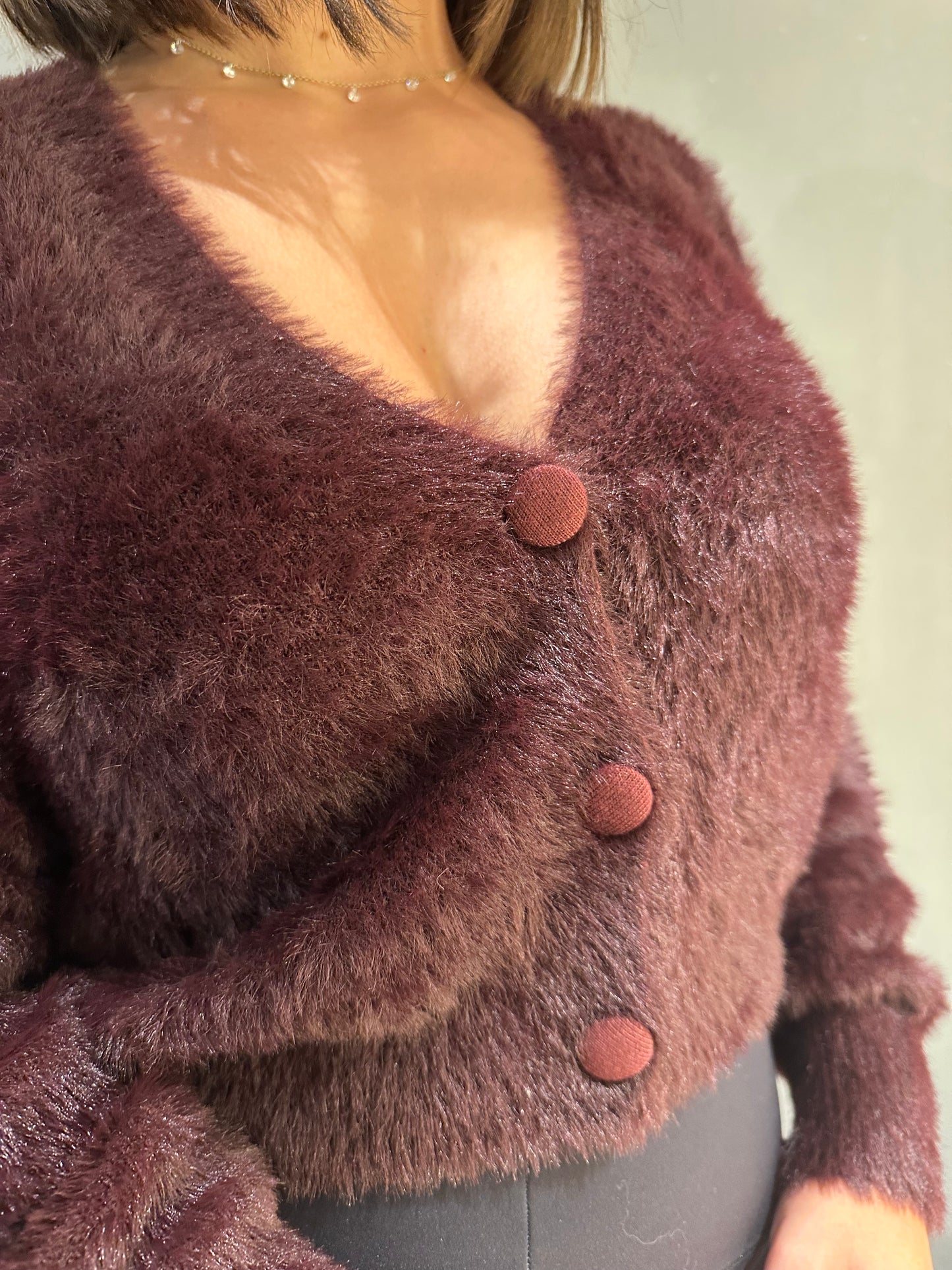 CARDIGAN PELOSINO VINO