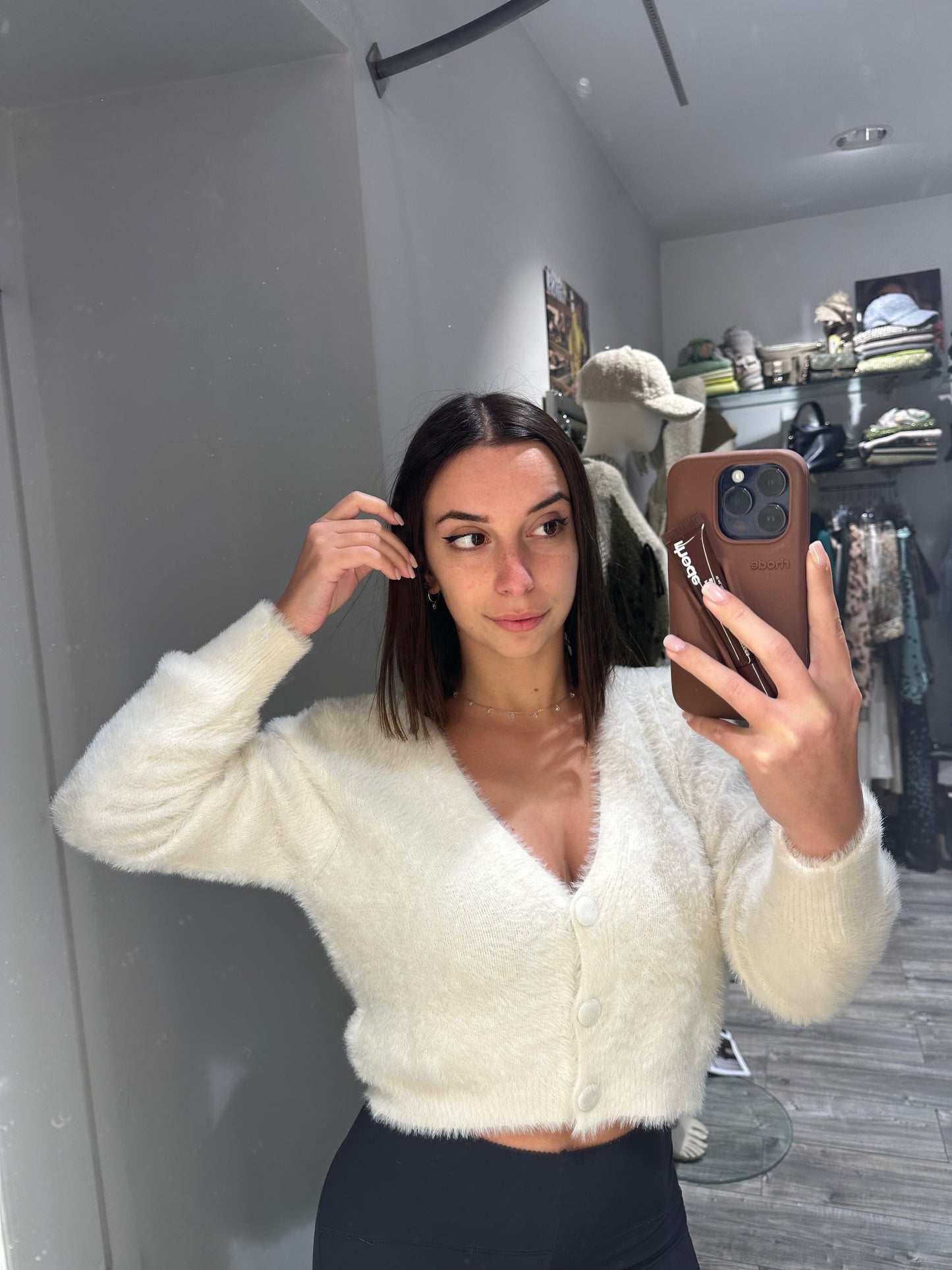 CARDIGAN PELOSINO CREMA