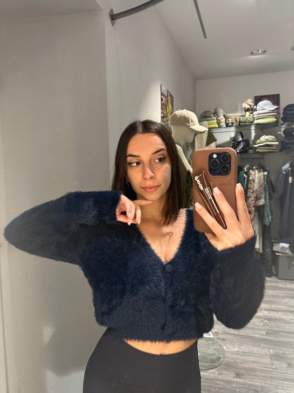 CARDIGAN PELOSINO BLU