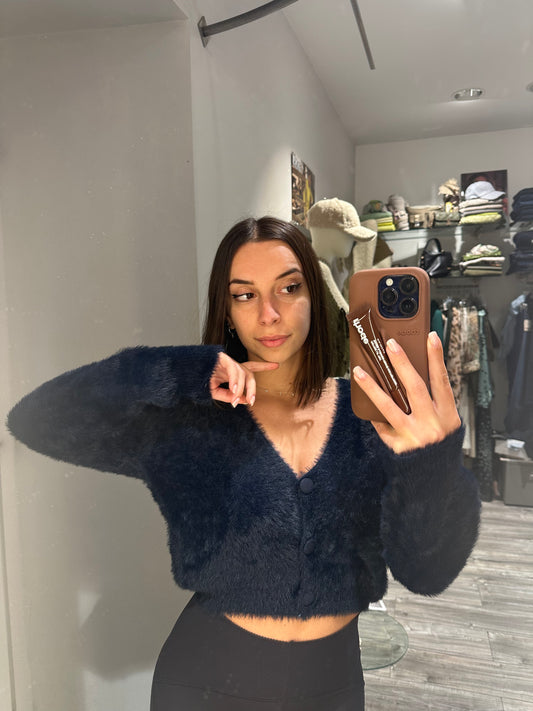 CARDIGAN PELOSINO BLU