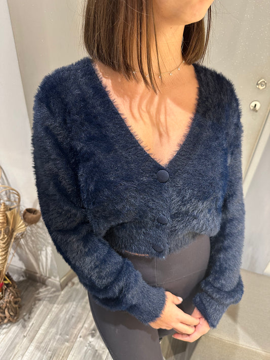 CARDIGAN PELOSINO BLU