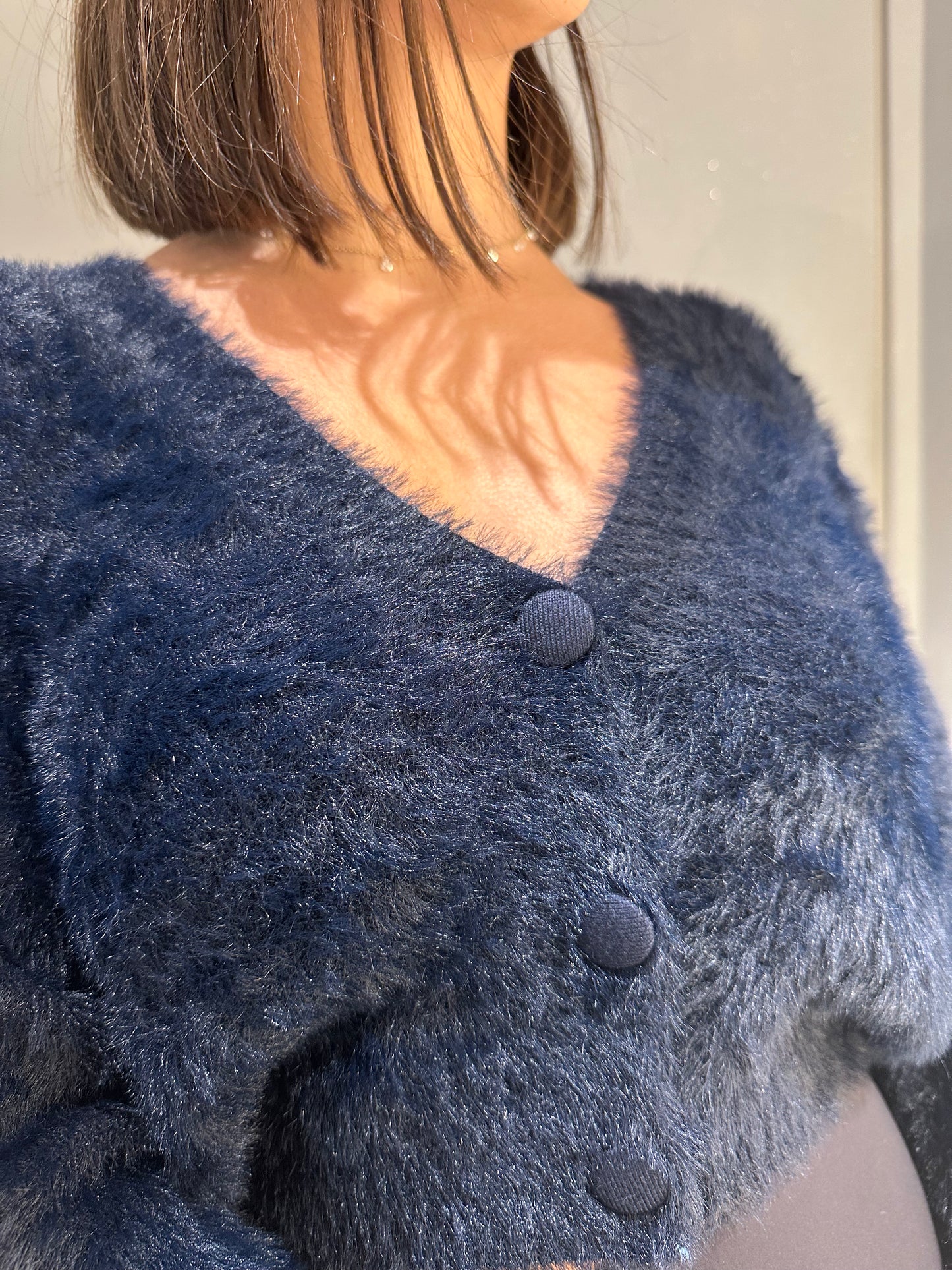 CARDIGAN PELOSINO BLU