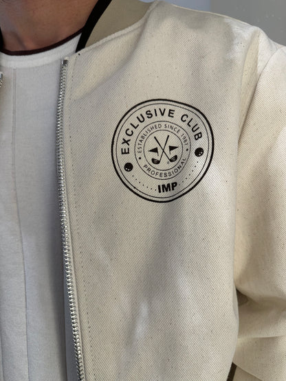 GIACCA COLLEGE BEIGE STAMPA BACK