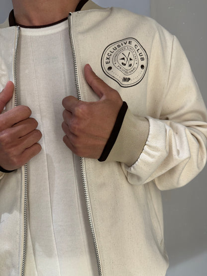 GIACCA COLLEGE BEIGE STAMPA BACK