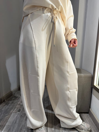 COORDINATO FELPA PLEASE PANNA