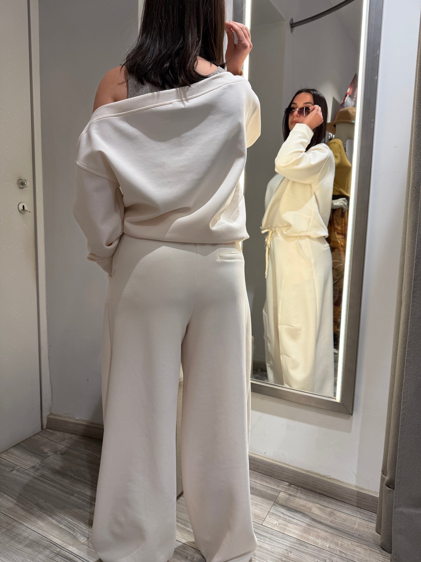 COORDINATO FELPA PLEASE PANNA