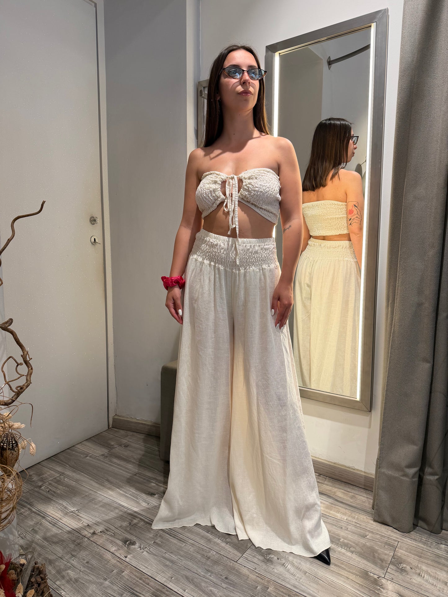 COORDINATO CAPRI MISTO LINO PANNA