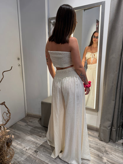 COORDINATO CAPRI MISTO LINO PANNA