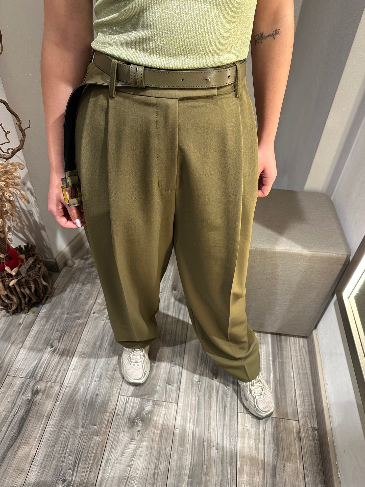 PANTALONE PALAZZO VITA ALTA CON CINTURA