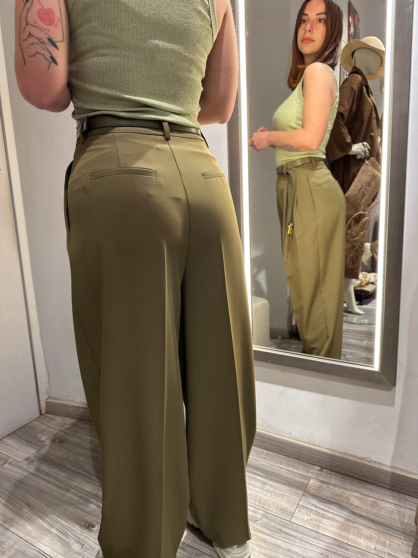 PANTALONE PALAZZO VITA ALTA CON CINTURA