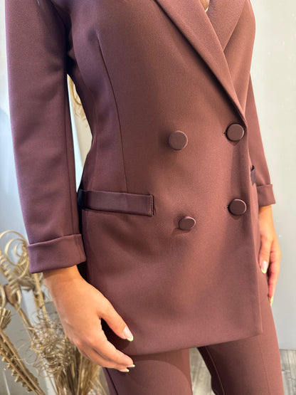 TAILLEUR DOPPIOPETTO RASO PRUGNA