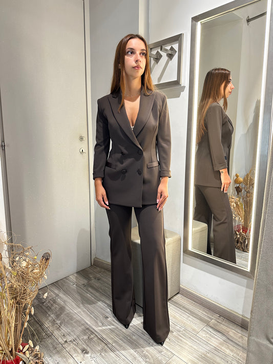 TAILLEUR DOPPIOPETTO RASO MORO
