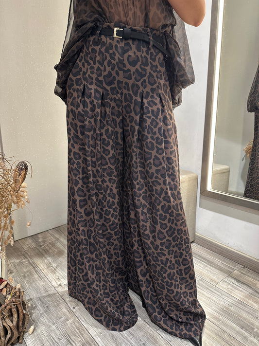 PANTALONI AMPI A VITA ALTA STAMPATI
