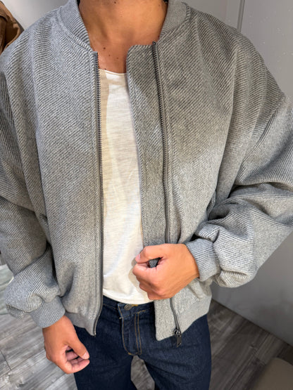 BOMBER CROP IN PANNO CON TASCHE LATERALI