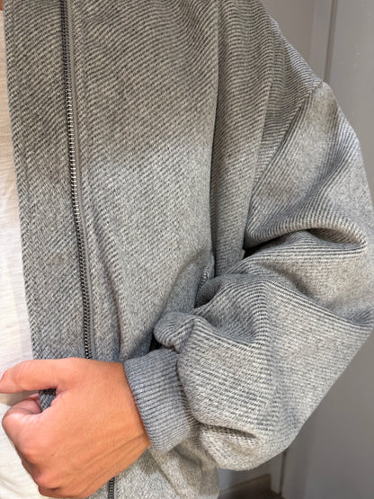 BOMBER CROP IN PANNO CON TASCHE LATERALI