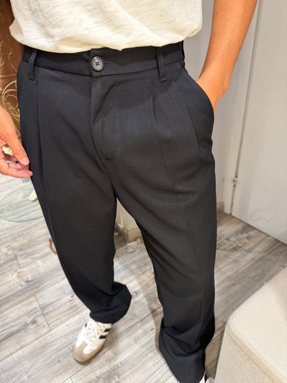 PANTALONE IMPERIAL REGULAR-FIT CON PINCES NERO PD3M