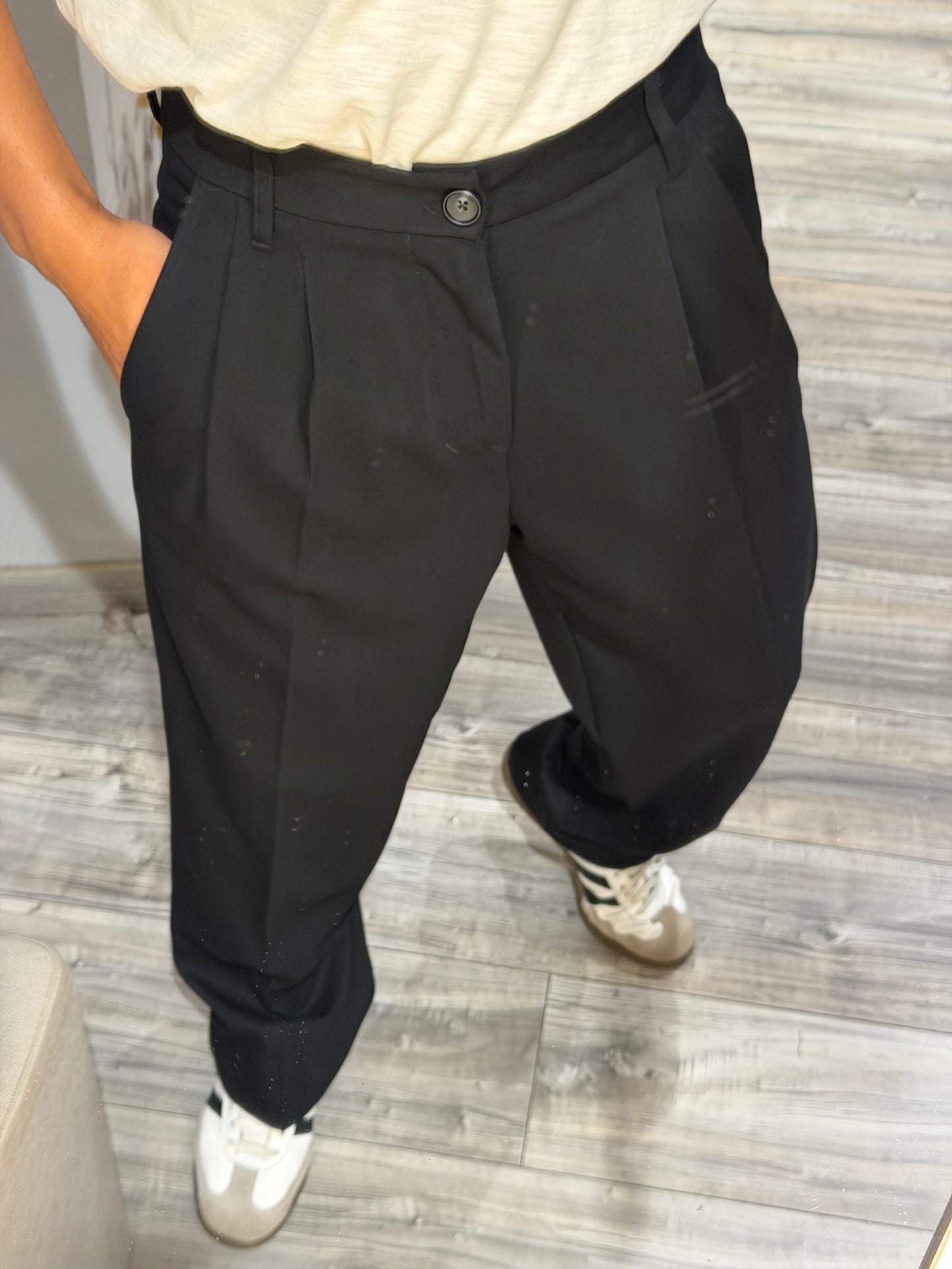 PANTALONE IMPERIAL REGULAR-FIT CON PINCES NERO PD3M
