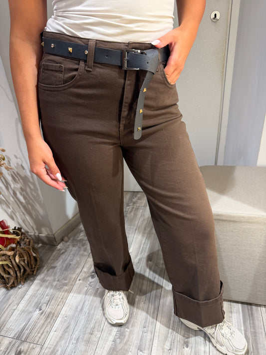 PANTA PALAZZO CON RISVOLTO CIMOSATO MORO