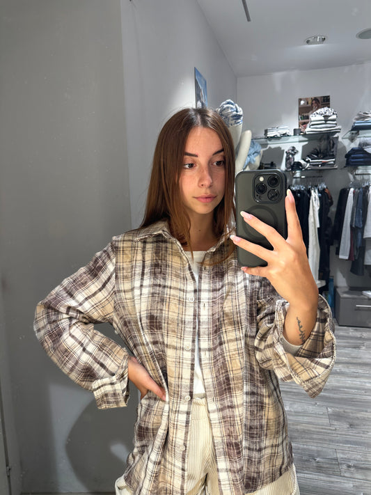 CAMICIA IN FLANELLA FANTASIA CHECK BEIGE
