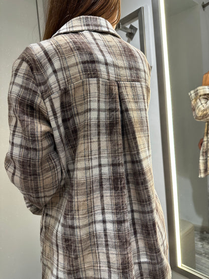CAMICIA IN FLANELLA FANTASIA CHECK BEIGE
