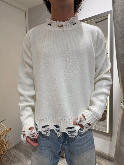 MAGLIONE IMPERIAL STRAPPI PANNA