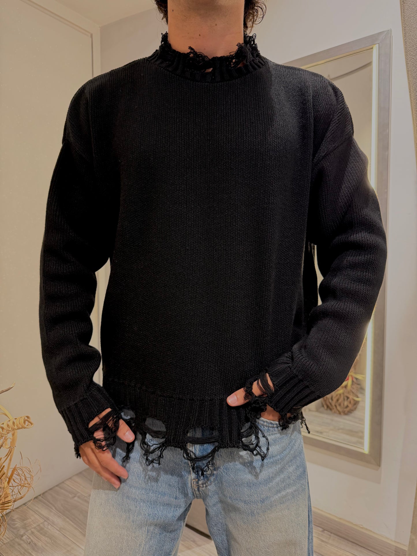 MAGLIONE IMPERIAL STRAPPI NERO