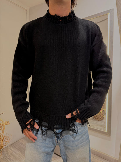 MAGLIONE IMPERIAL STRAPPI NERO