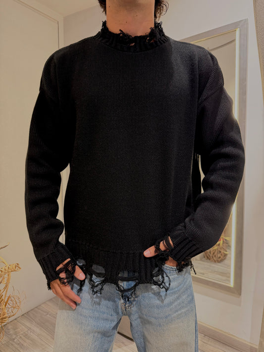 MAGLIONE IMPERIAL STRAPPI NERO