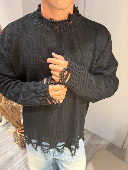 MAGLIONE IMPERIAL STRAPPI NERO