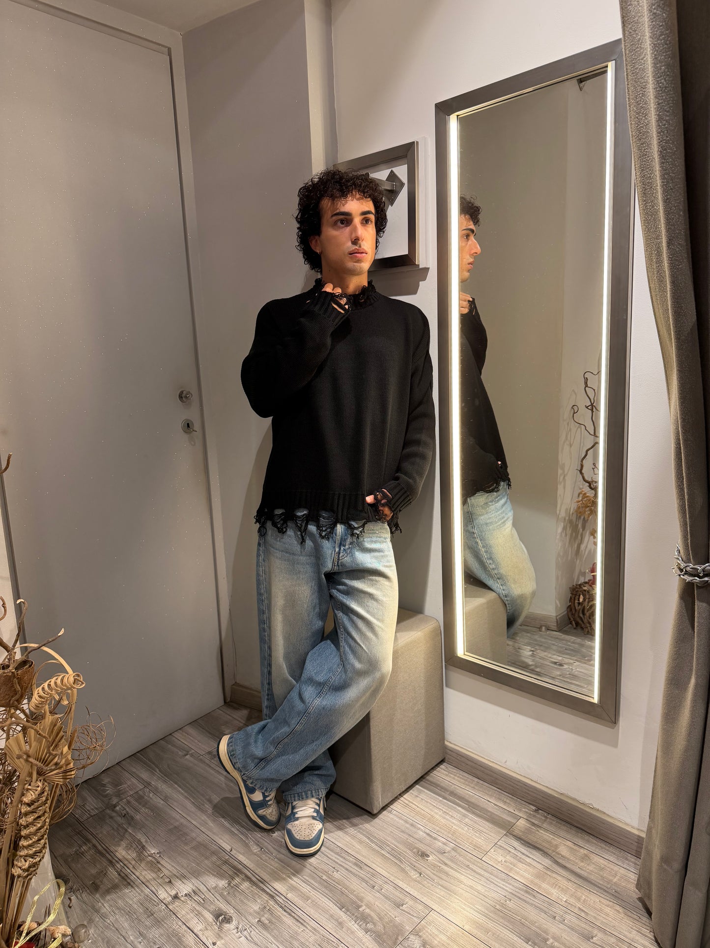 MAGLIONE IMPERIAL STRAPPI NERO