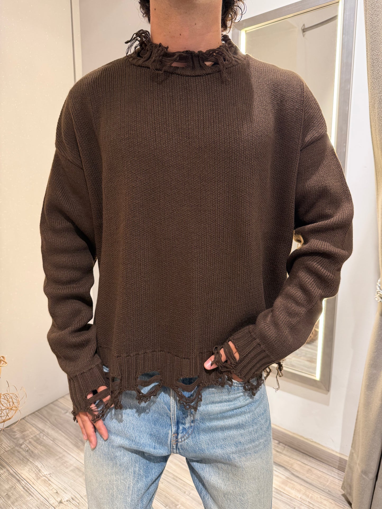 MAGLIONE IMPERIAL STRAPPI MORO