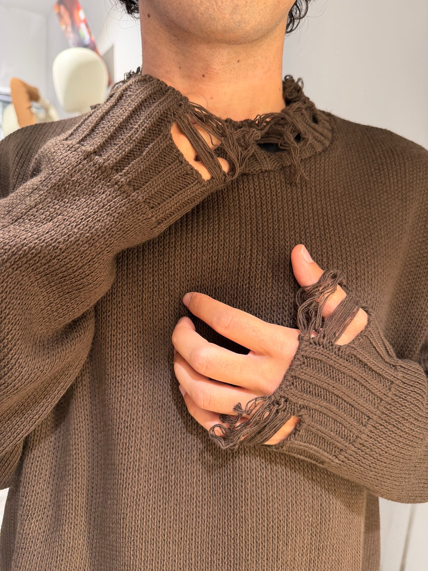 MAGLIONE IMPERIAL STRAPPI MORO
